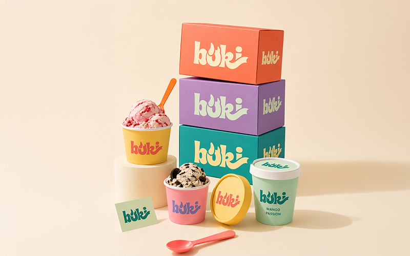 Boki helados artesanales branding