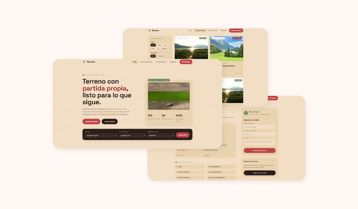 Captura de pantalla del demo Terrena, plan Flat