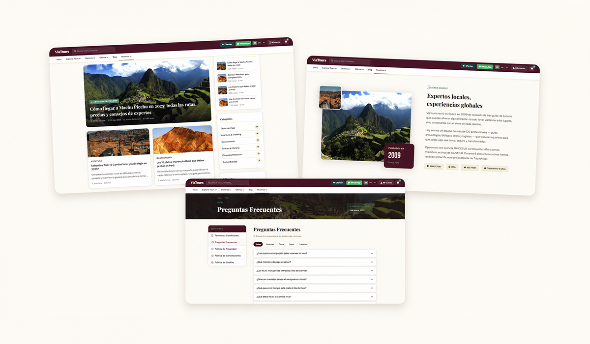 Demo ViaTours — plataforma de tours para agencias de viaje