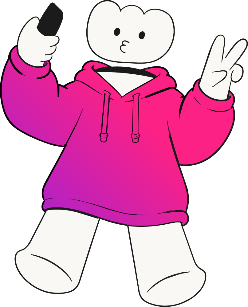 Personaje celebrando